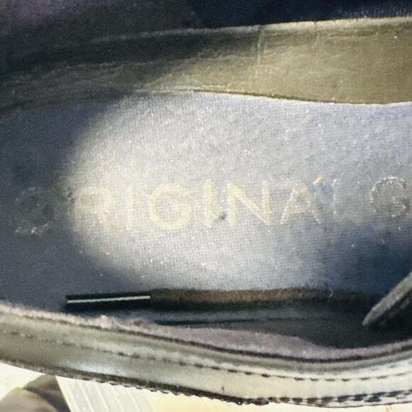 Cole Haan Shoes Men 12 Black Leather Original Grand Wingtip Oxford Slip On Dress - Picture 11 of 13